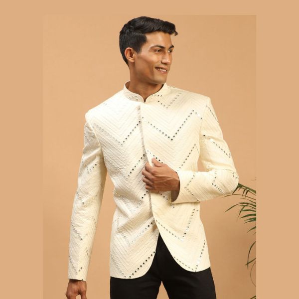 Slim Fit Mandarin Collar Bandhgala Jodhpuri